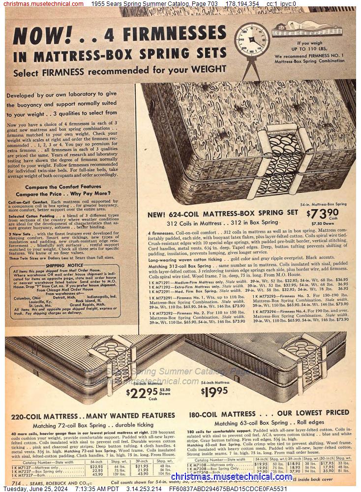 1955 Sears Spring Summer Catalog, Page 703