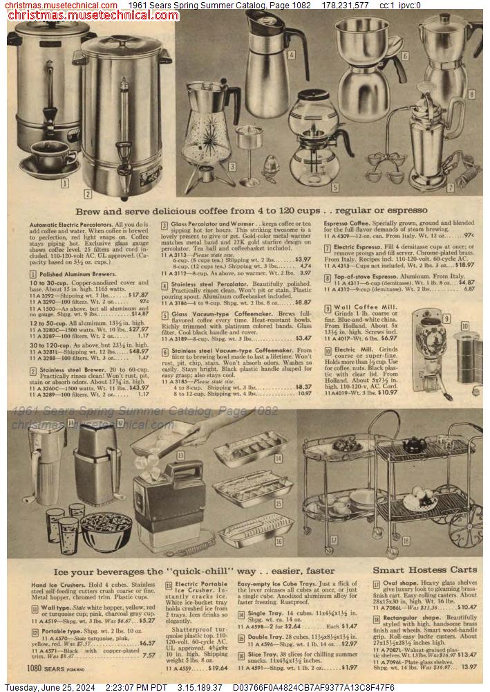 1961 Sears Spring Summer Catalog, Page 1082