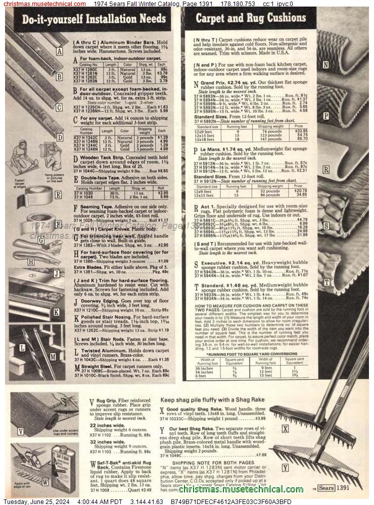 1974 Sears Fall Winter Catalog, Page 1391