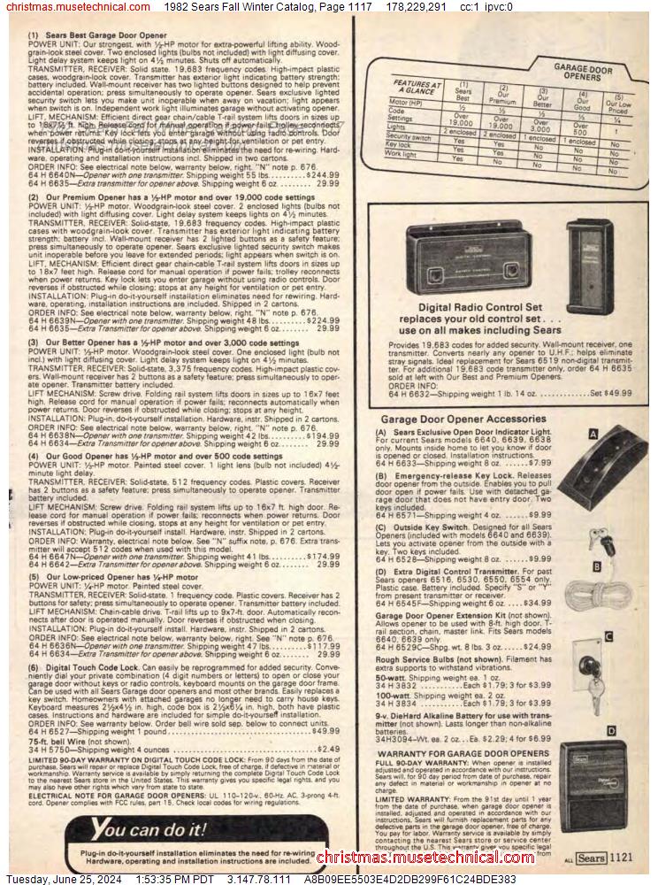 1982 Sears Fall Winter Catalog, Page 1117
