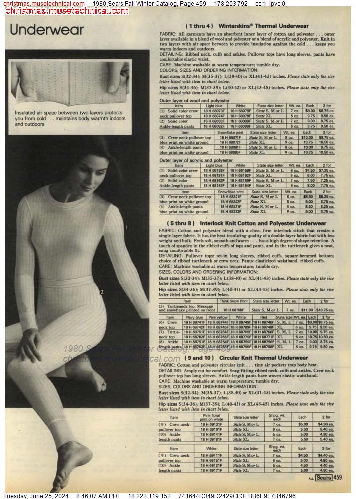 1980 Sears Fall Winter Catalog, Page 459