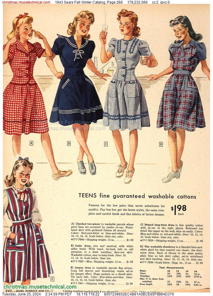 1943 Sears Fall Winter Catalog, Page 268