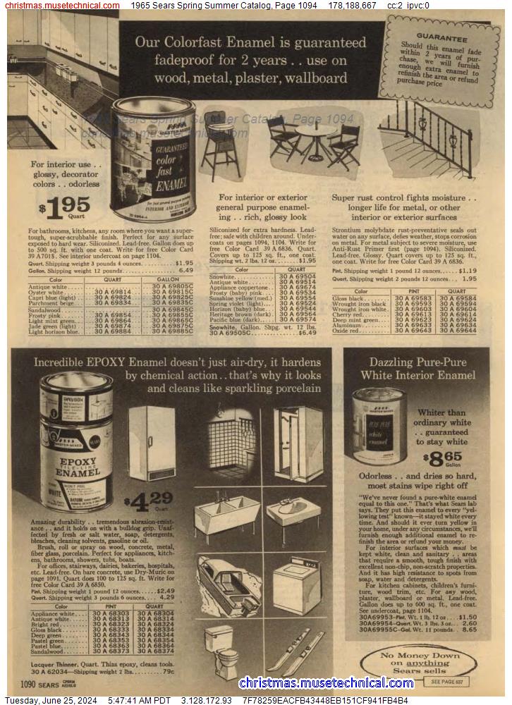 1965 Sears Spring Summer Catalog, Page 1094