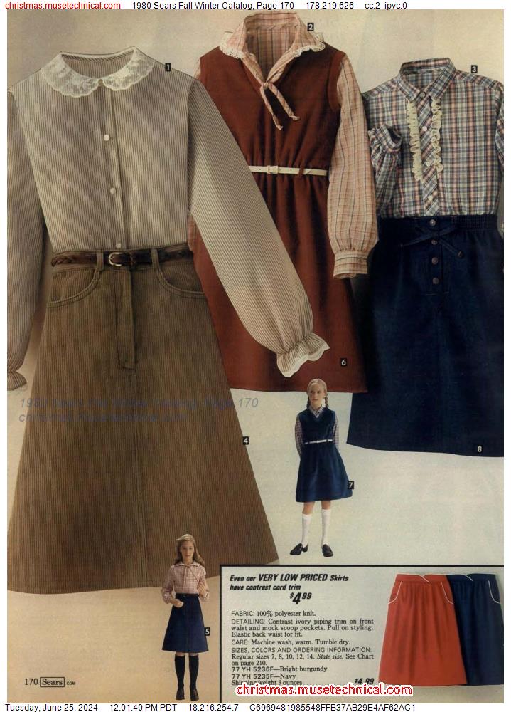 1980 Sears Fall Winter Catalog, Page 170