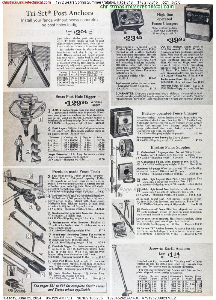 1972 Sears Spring Summer Catalog, Page 818