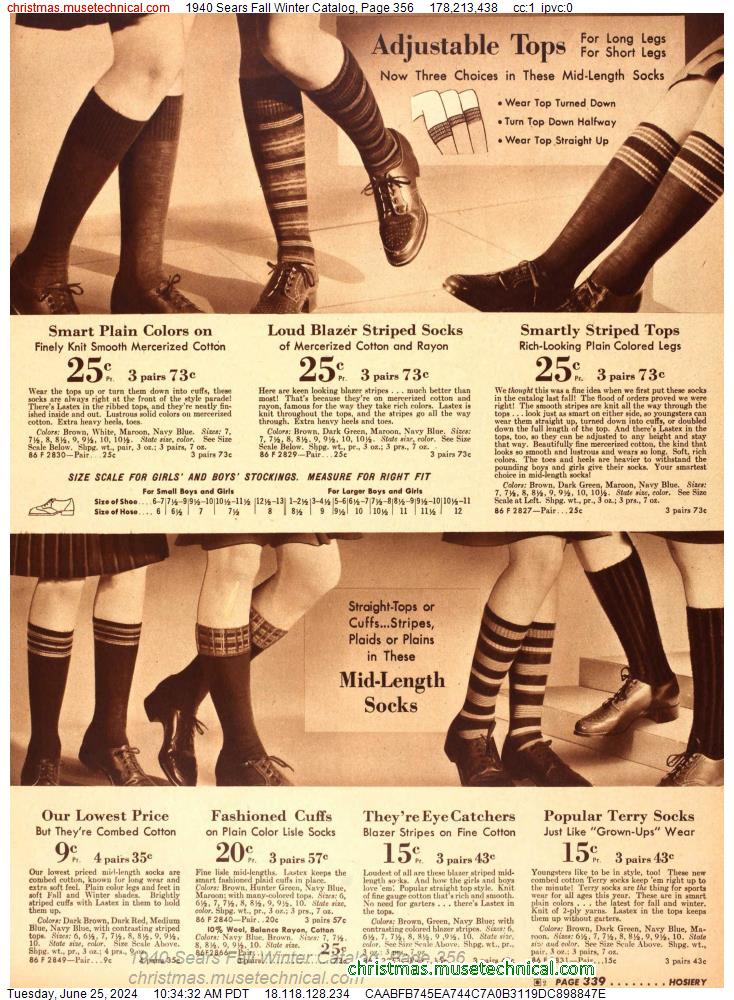 1940 Sears Fall Winter Catalog, Page 356