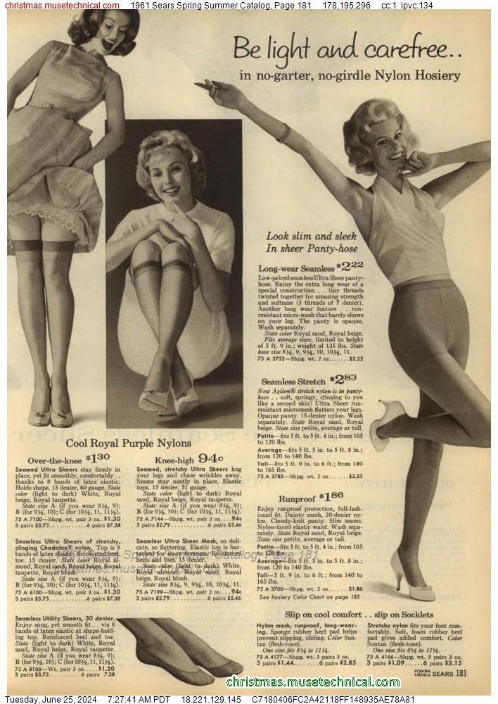 1961 Sears Spring Summer Catalog, Page 181