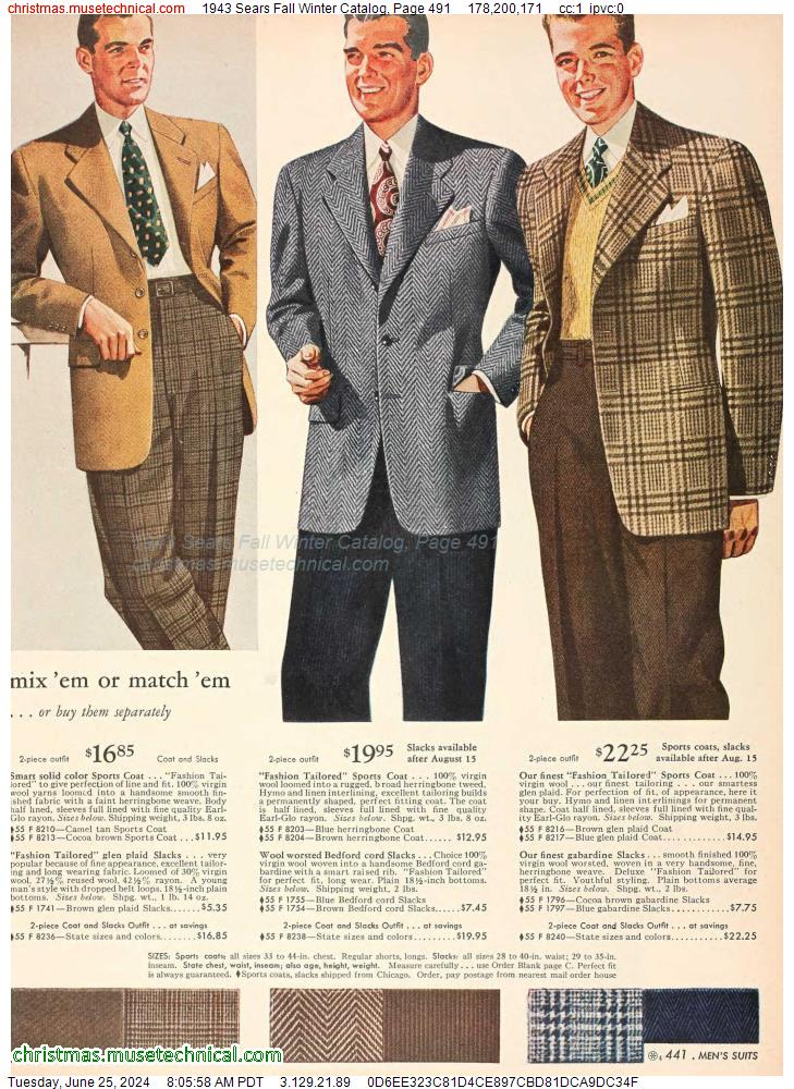 1943 Sears Fall Winter Catalog, Page 491