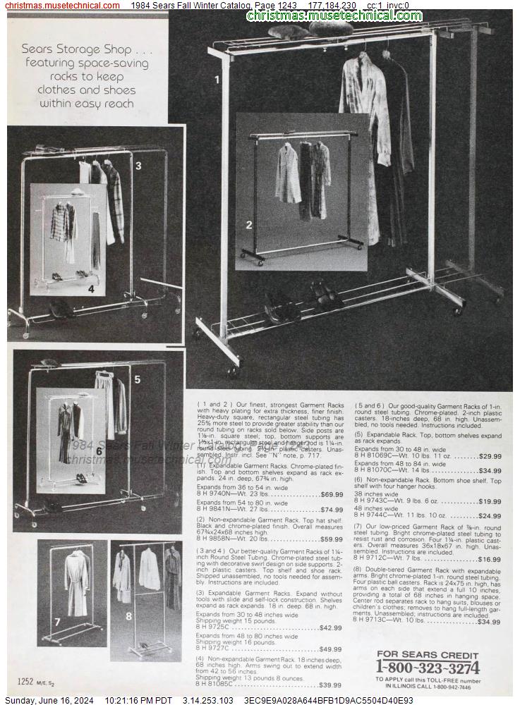 1984 Sears Fall Winter Catalog, Page 1243
