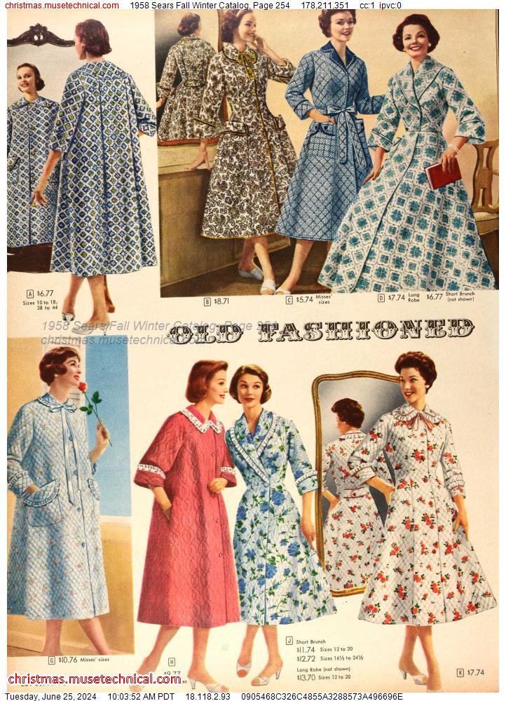 1958 Sears Fall Winter Catalog, Page 254