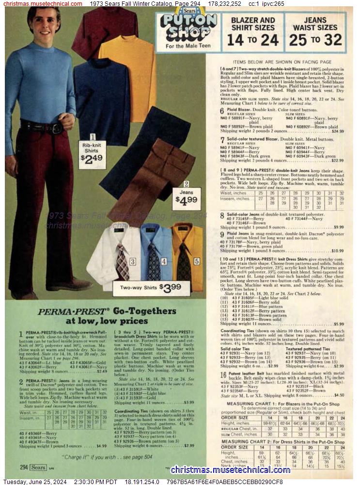 1973 Sears Fall Winter Catalog, Page 294