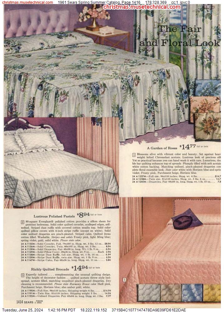 1961 Sears Spring Summer Catalog, Page 1416