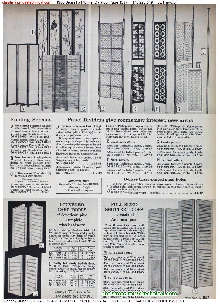 1966 Sears Fall Winter Catalog, Page 1597