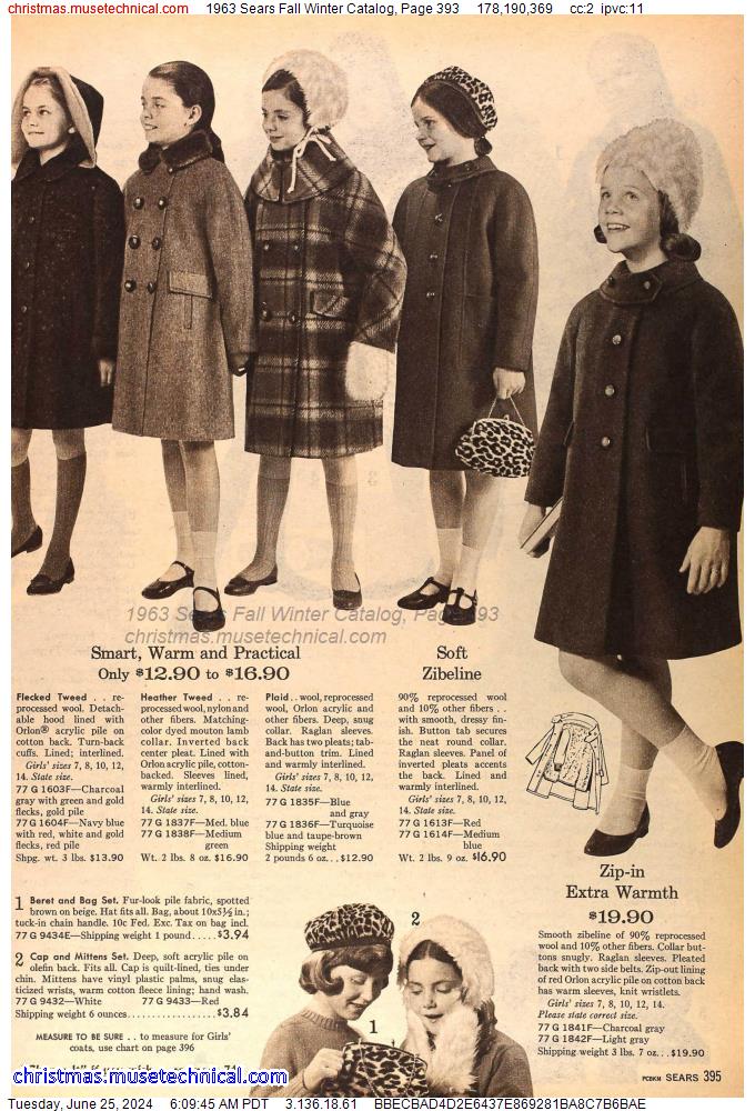 1963 Sears Fall Winter Catalog, Page 393