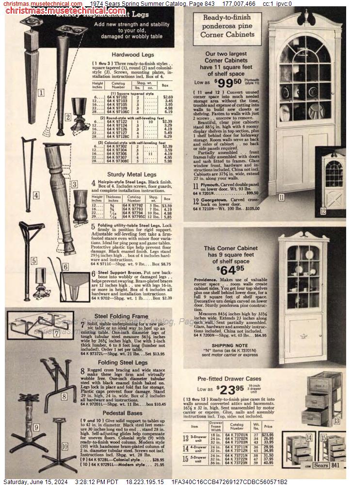 1974 Sears Spring Summer Catalog, Page 843