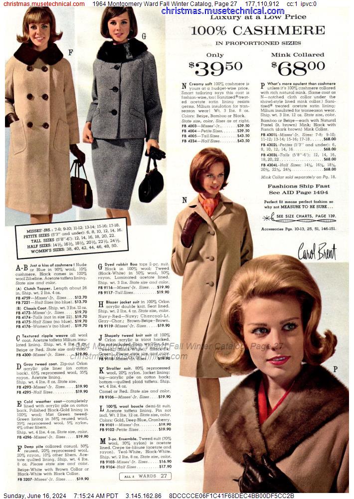 1964 Montgomery Ward Fall Winter Catalog, Page 27