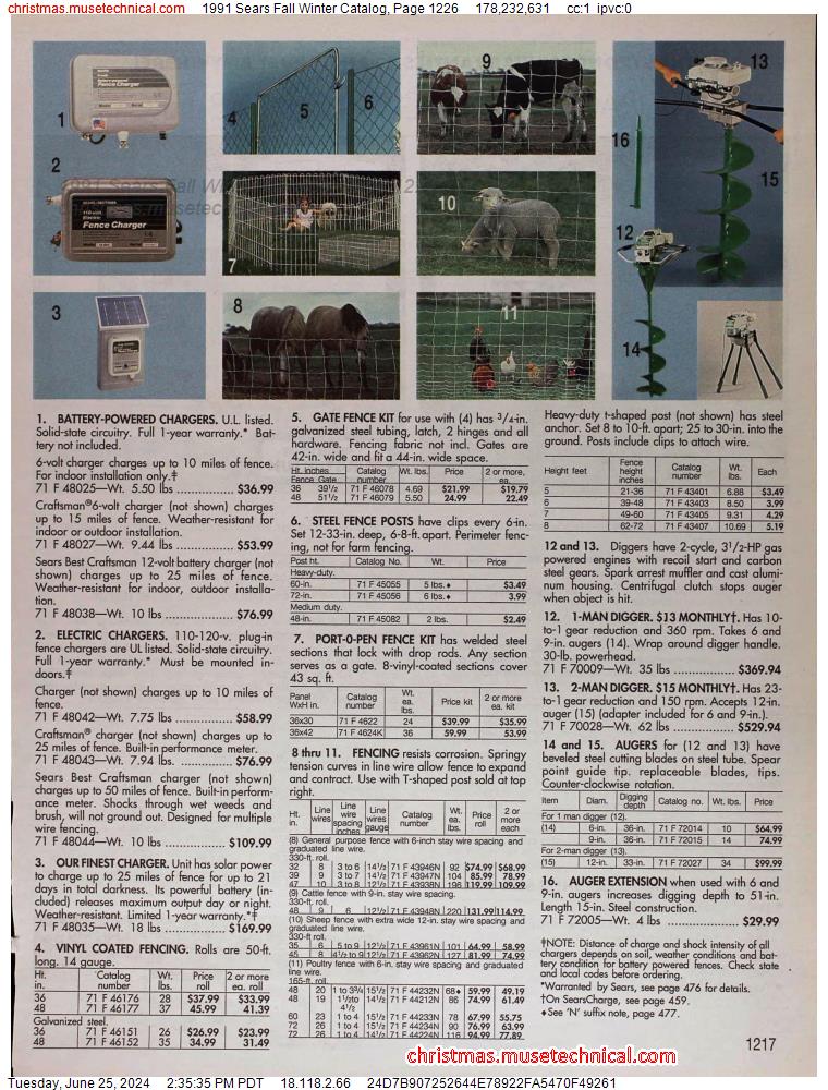 1991 Sears Fall Winter Catalog, Page 1226