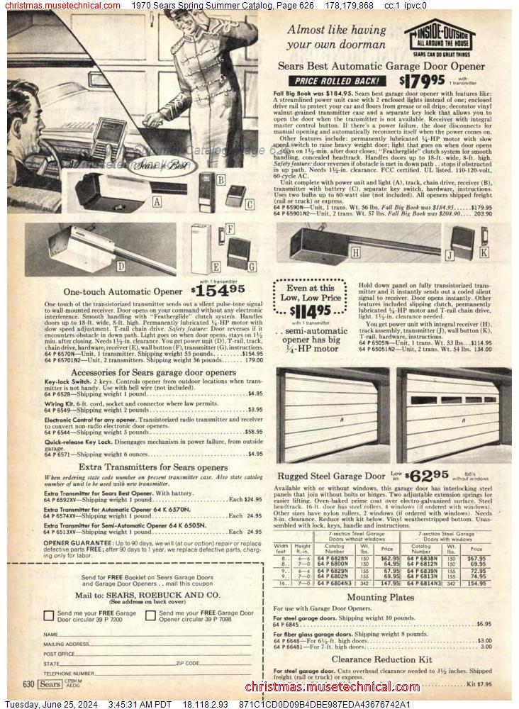 1970 Sears Spring Summer Catalog, Page 626