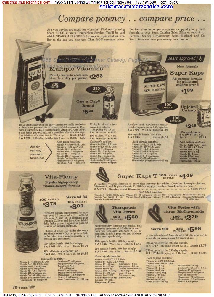 1965 Sears Spring Summer Catalog, Page 784