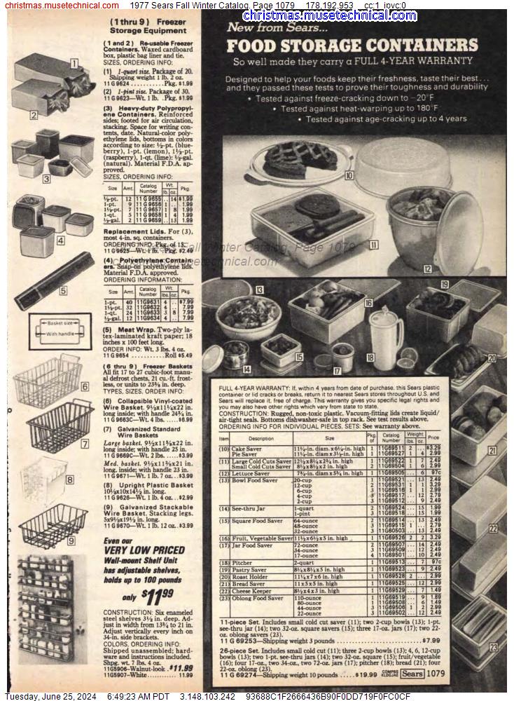 1977 Sears Fall Winter Catalog, Page 1079