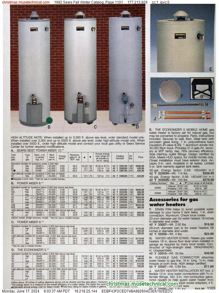 1992 Sears Fall Winter Catalog, Page 1101