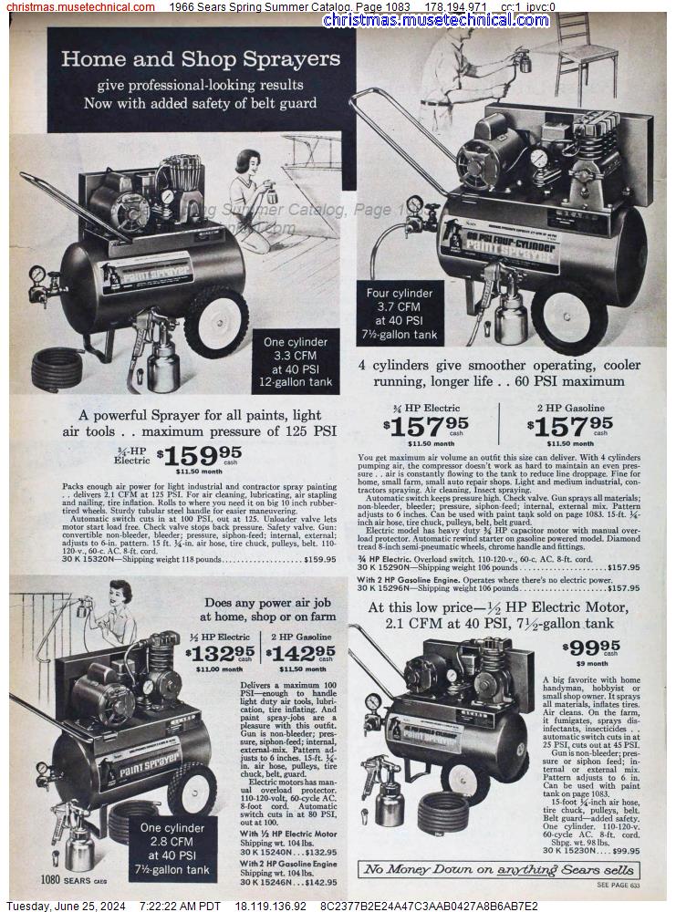 1966 Sears Spring Summer Catalog, Page 1083