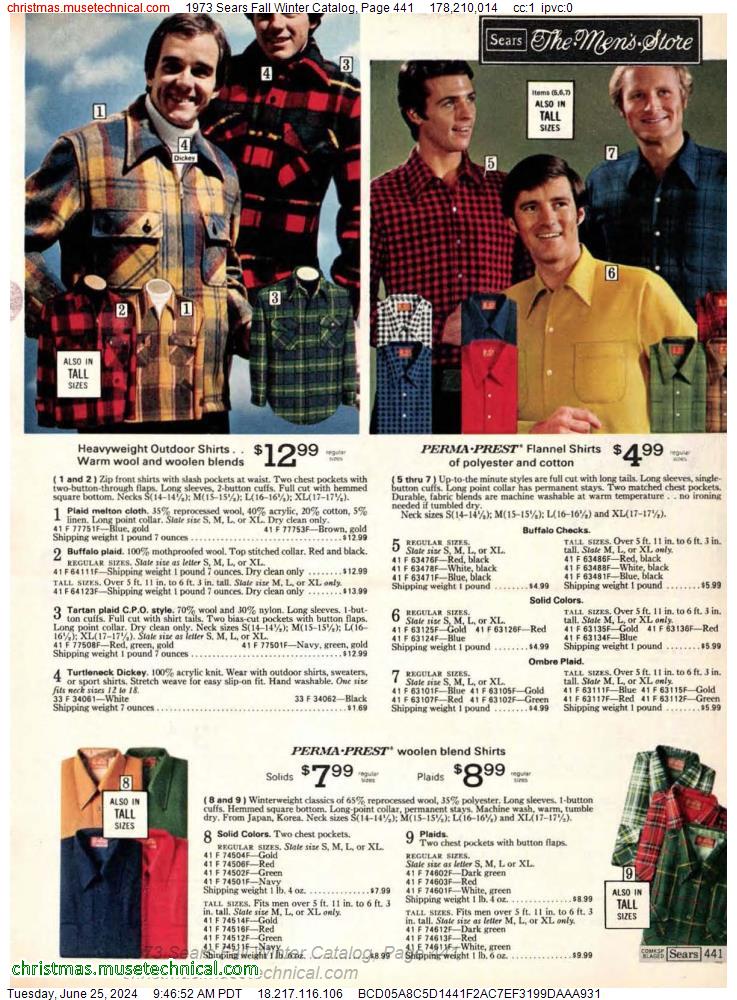 1973 Sears Fall Winter Catalog, Page 441