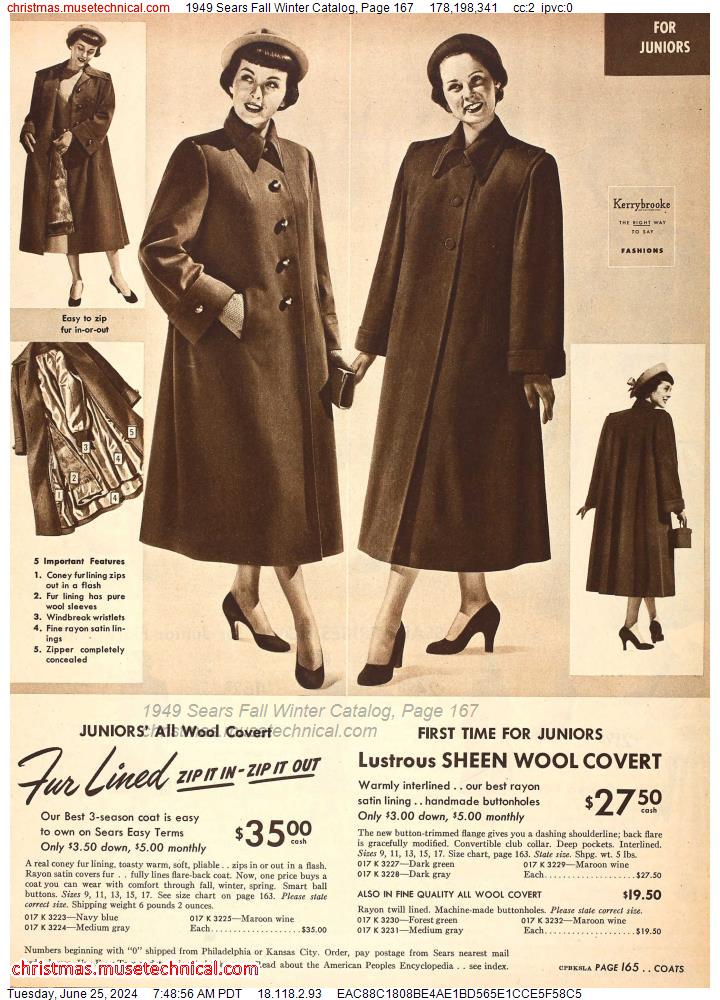 1949 Sears Fall Winter Catalog, Page 167