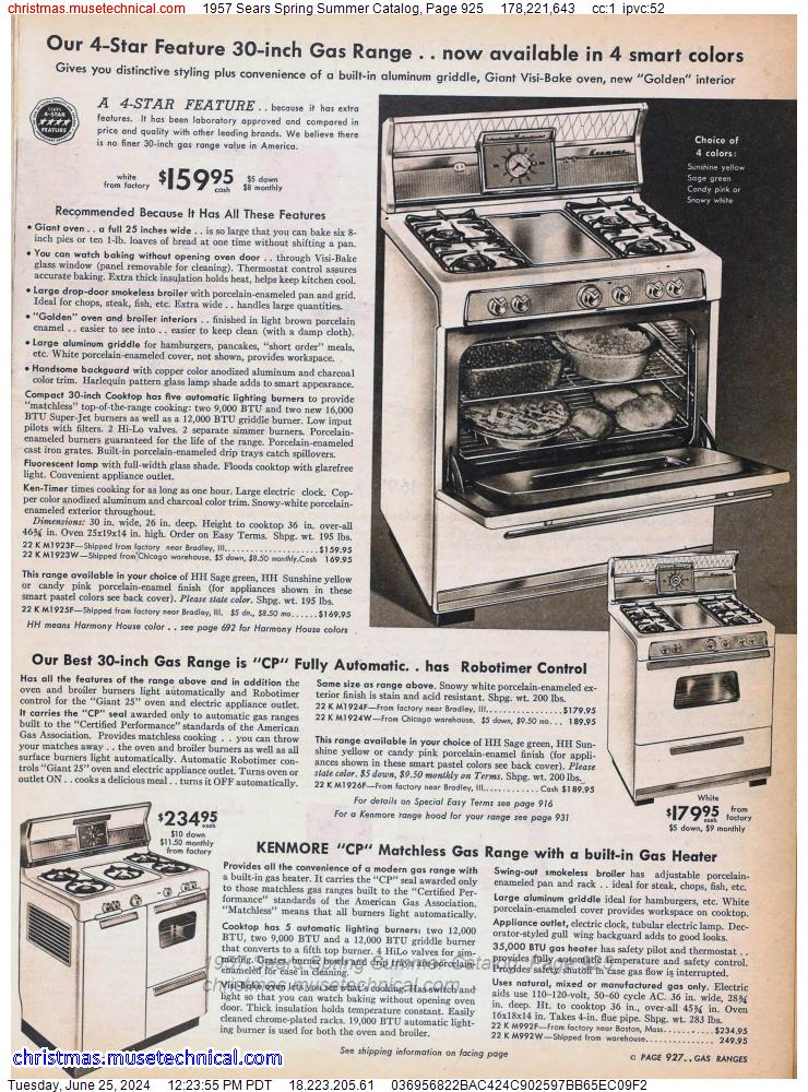 1957 Sears Spring Summer Catalog, Page 925