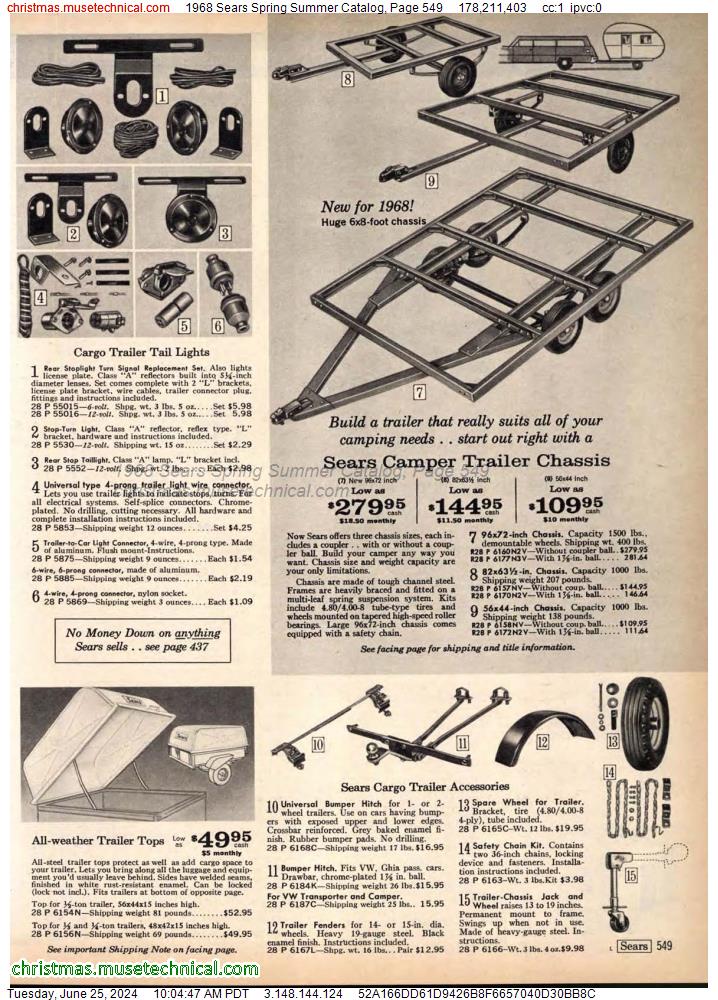 1968 Sears Spring Summer Catalog, Page 549