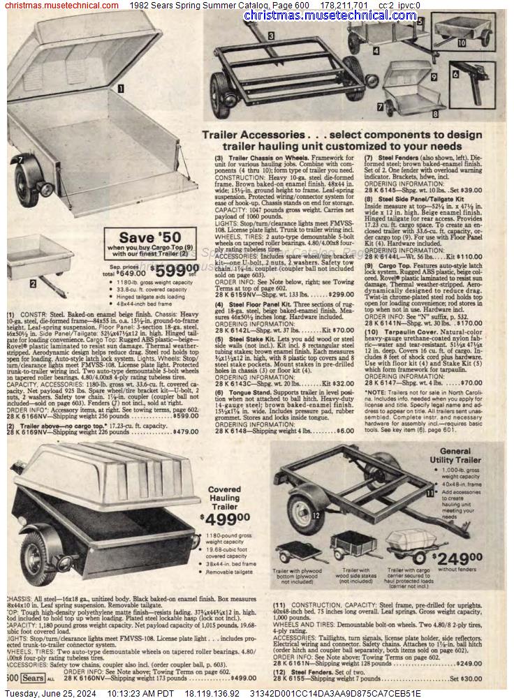 1982 Sears Spring Summer Catalog, Page 600