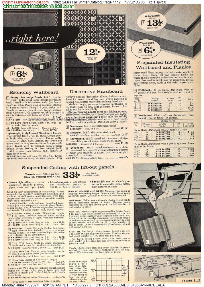 1962 Sears Fall Winter Catalog, Page 1112