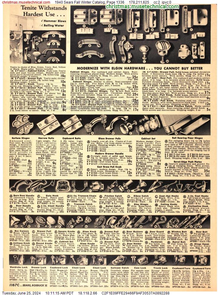 1940 Sears Fall Winter Catalog, Page 1336