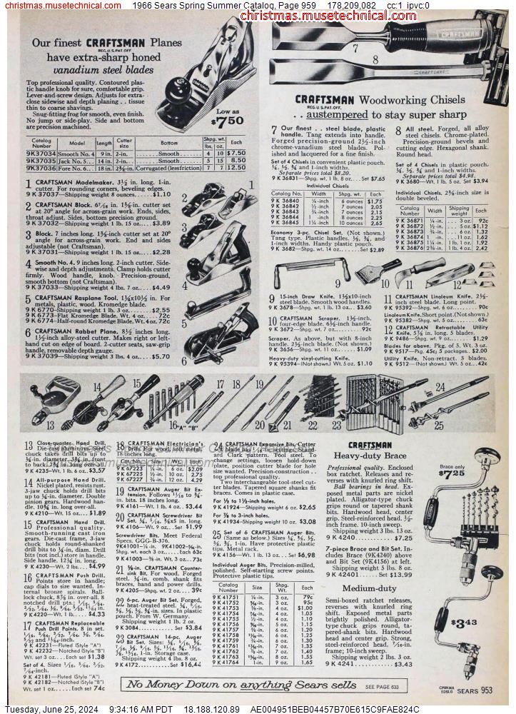 1966 Sears Spring Summer Catalog, Page 959