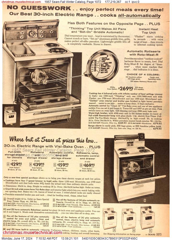 1957 Sears Fall Winter Catalog, Page 1072