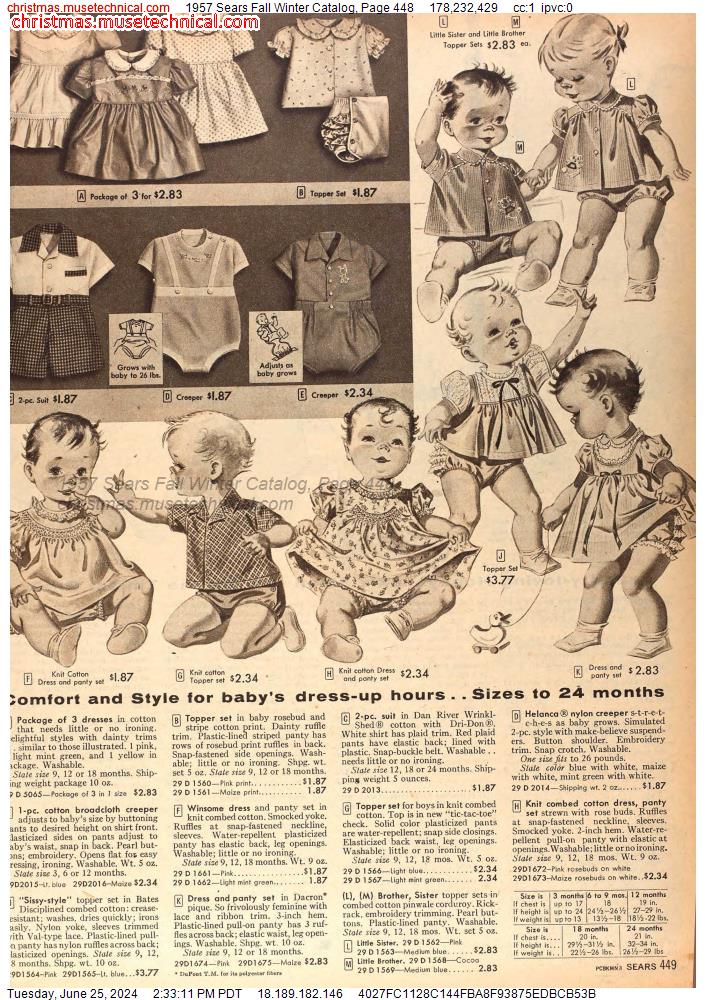 1957 Sears Fall Winter Catalog, Page 448