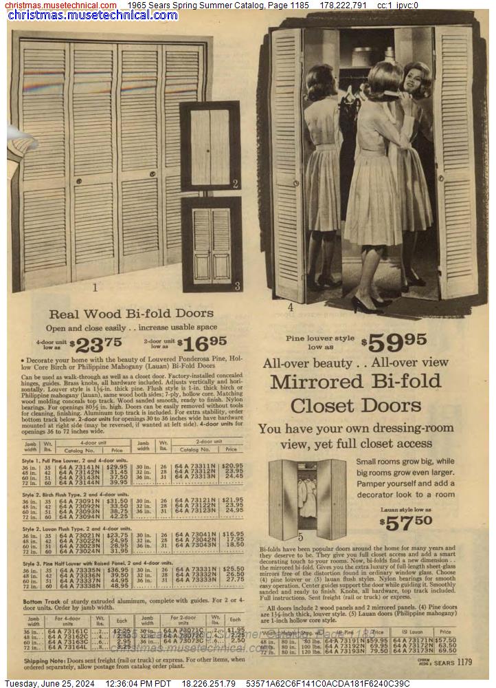 1965 Sears Spring Summer Catalog, Page 1185