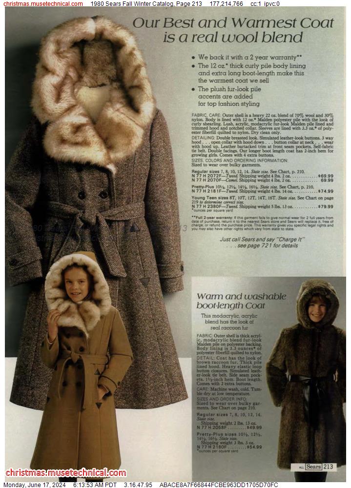 1980 Sears Fall Winter Catalog, Page 213