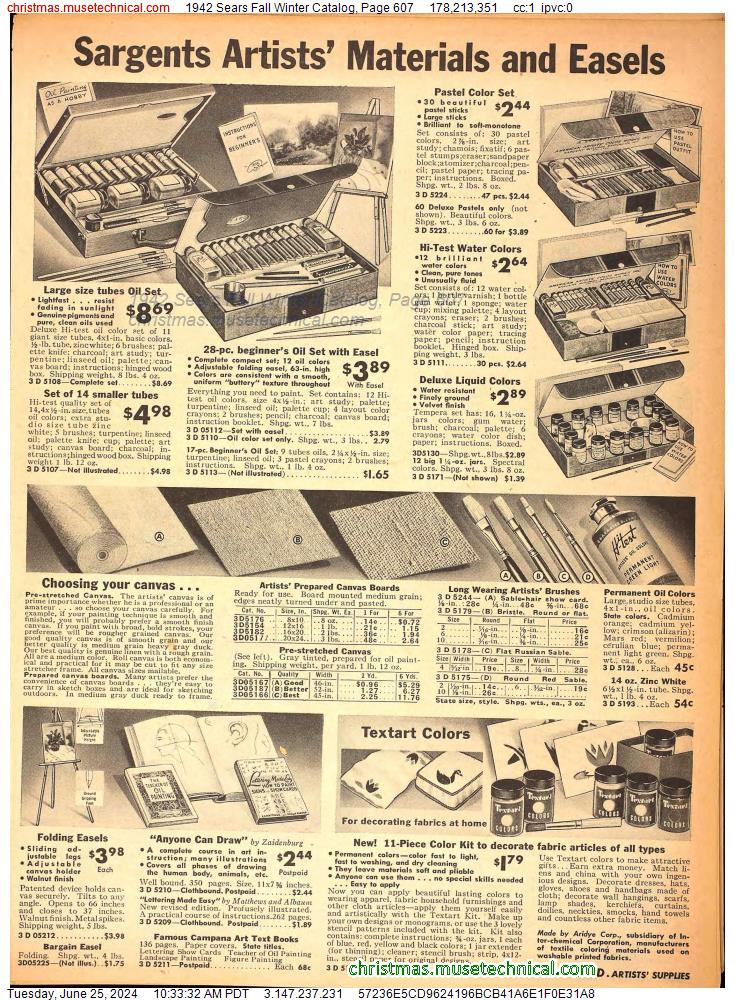 1942 Sears Fall Winter Catalog, Page 607