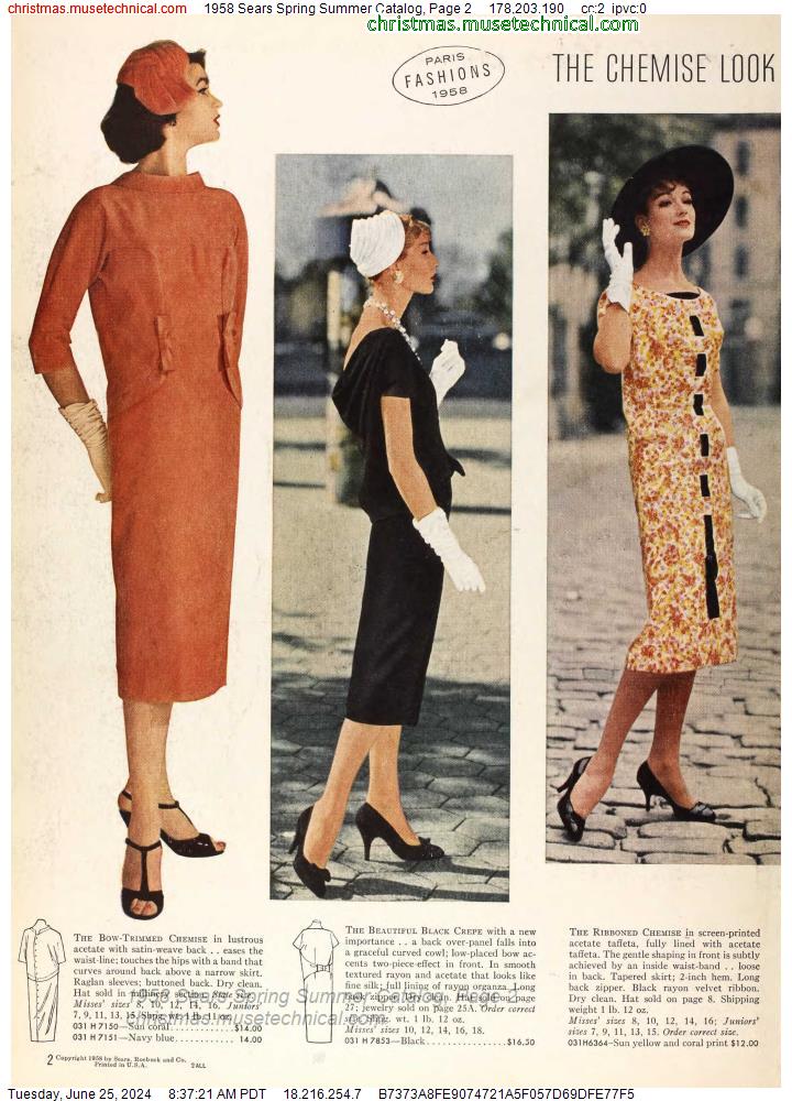 1958 Sears Spring Summer Catalog, Page 2
