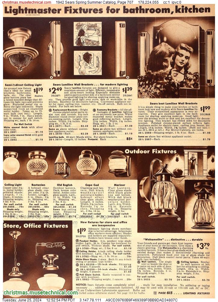 1942 Sears Spring Summer Catalog, Page 707