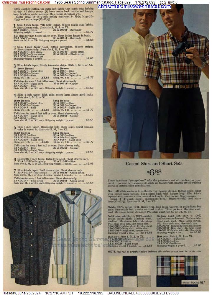 1965 Sears Spring Summer Catalog, Page 629