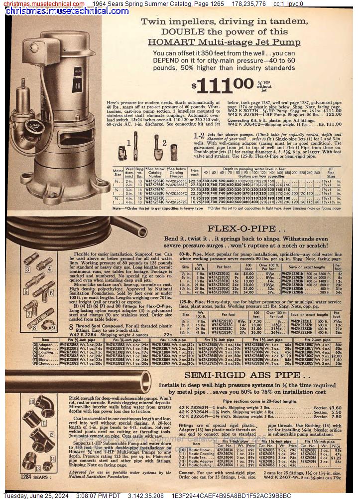 1964 Sears Spring Summer Catalog, Page 1265