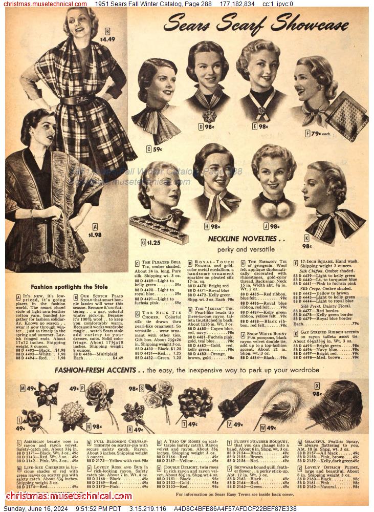 1951 Sears Fall Winter Catalog, Page 288