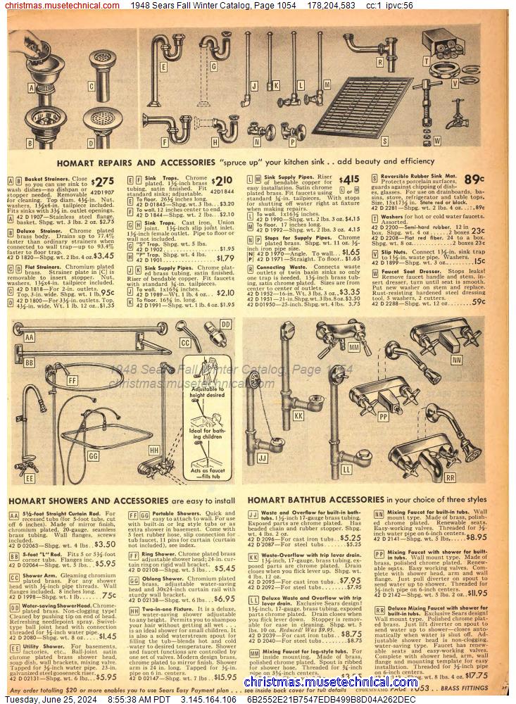 1948 Sears Fall Winter Catalog, Page 1054