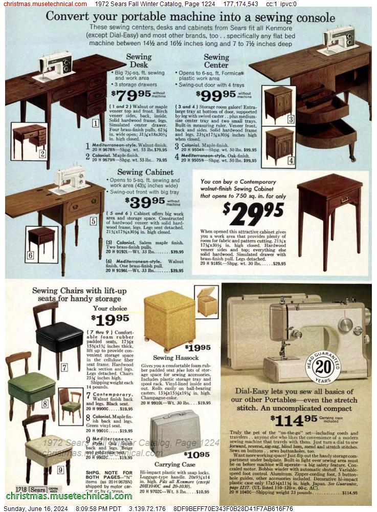 1972 Sears Fall Winter Catalog, Page 1224