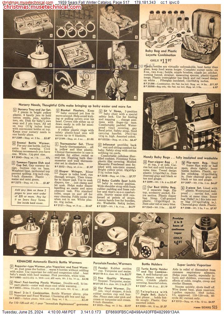 1959 Sears Fall Winter Catalog, Page 517