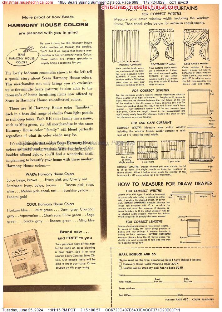1956 Sears Spring Summer Catalog, Page 698