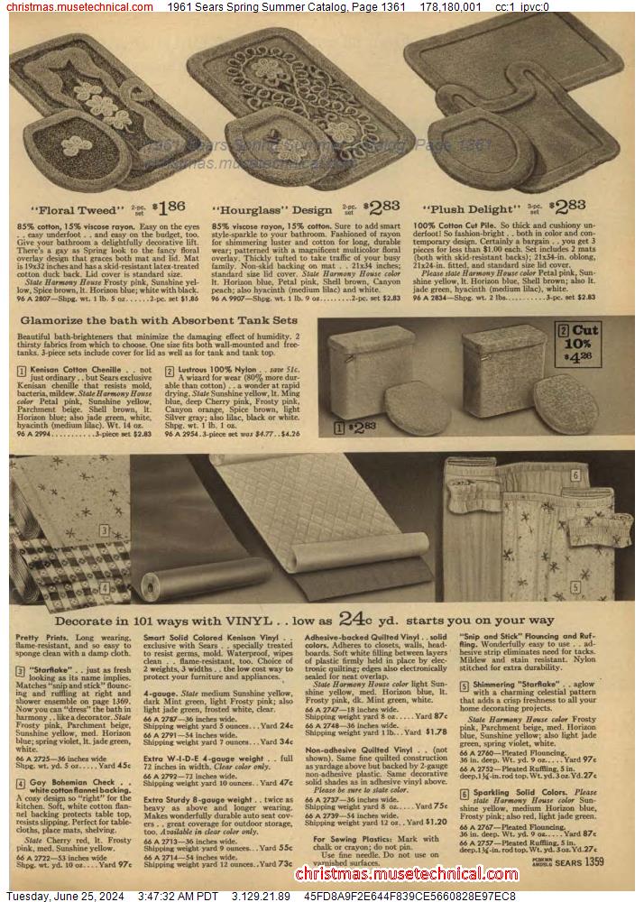 1961 Sears Spring Summer Catalog, Page 1361