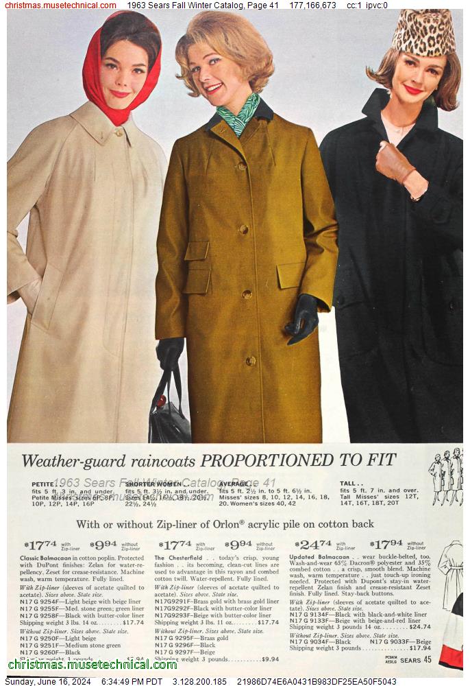 1963 Sears Fall Winter Catalog, Page 41